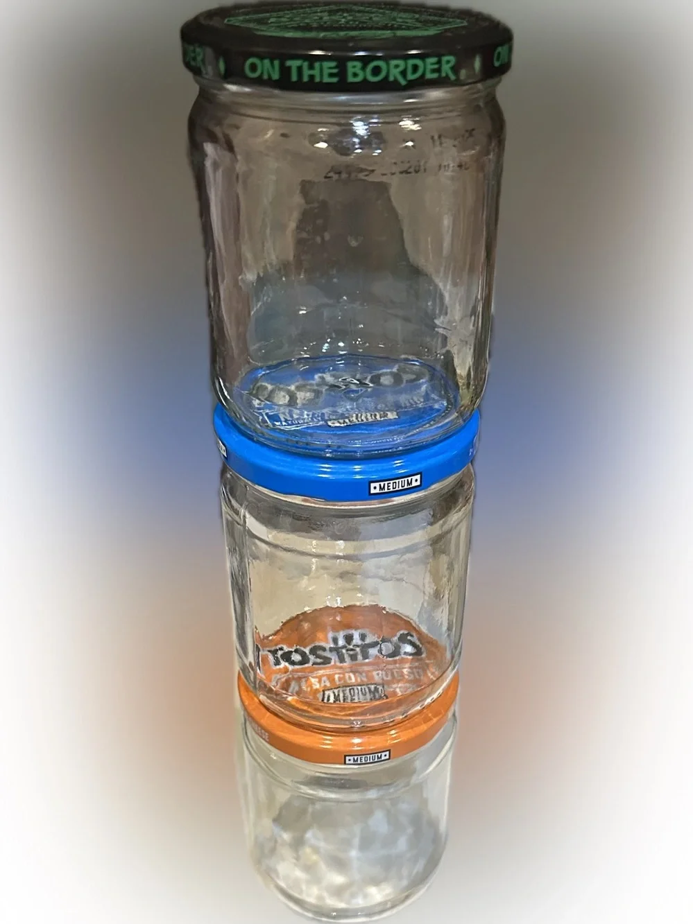 15 OZ WIDE MOUTH GLASS JARS TOSTITOS SALSA ON BORDER LEFTOVER SOUR DOUGH STARTER